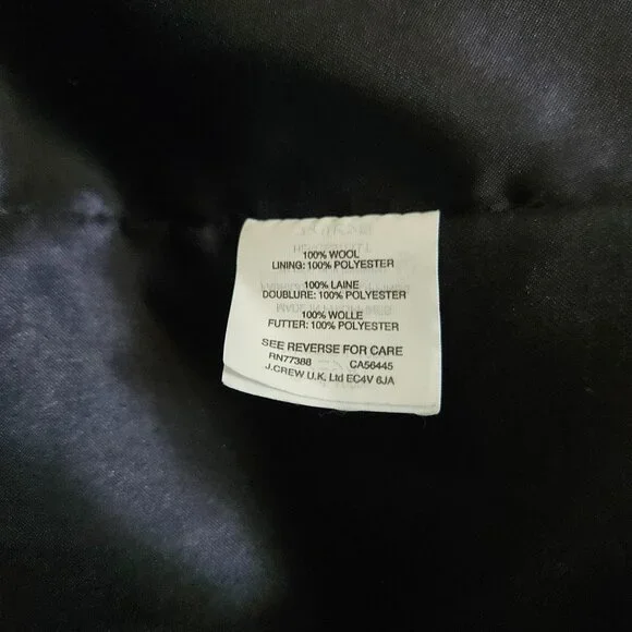 J. Crew Regent Wool Coat SZ 14 Blue - Picture 9 of 12